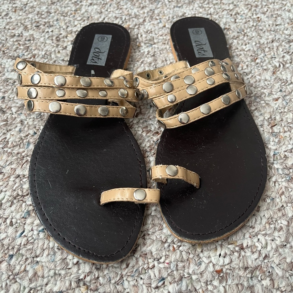 Not Rated Tan Studded Sandals